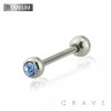IMPLANT GRADE SOLID TITANIUM BARBELL WITH PRESS FIT GEM
